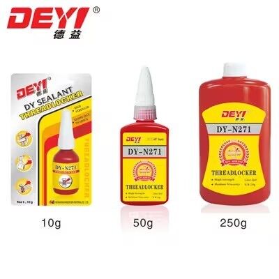 DEYI DY-N271 Roter, hochfester Schraubensicherungslack – permanenter anaerober Klebstoff zum Sichern und Abdichten von Metallbefestigungen