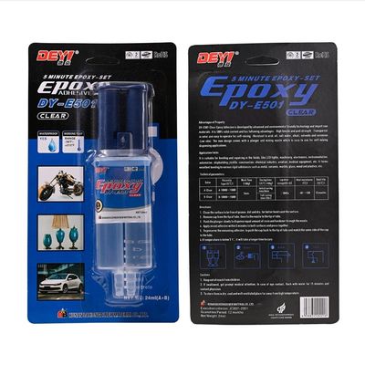24 ml klare Spritze Epoxidklebstoff DDEYI 5-minütiger Heilungs-Flüssigklebstoff mit SGS-Zulassung