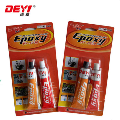 Two Component Epoxy Adhesive with 1:1 Mixing Ratio ≥16MPa Shear Strength and Heat Resistant (-60~+100℃) for Metals Rubbers Leathers Plastics