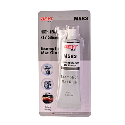 Kleine Tubenverpackung Graue Silikondichtungsmasse Klebstoff RTV Dichtungsmittel mit 320℃ Temperaturbeständigkeit und Acetoxy-Neutralformel