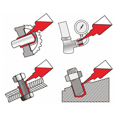 Hgh Temperatur Rot Kleines Flaschenrohr Versiegelungsmittel Garn Schließfach Klebstoff