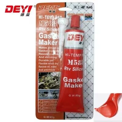 Red RTV Silicone Gasket Maker Acid Acetic Sealant Adhesive 85g Tube For Metal Flange