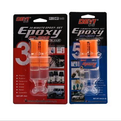 Fast Curing Clear Syringe Epoxy Resin AB Glue High Strength Waterproof Adhesive For Ceramic Wood Craft And Toy Making Repair
